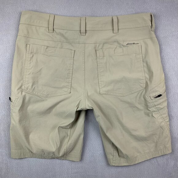Eddie Bauer First Ascent Mens Shorts 38 Beige Cargo Guide Pro Nylon Spandex - Picture 11 of 12